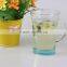 Promotional Gift Couple Use Factory Decal Heart Shape Glass Tea Coffee Cup With Handle