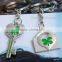 Lucky Four Leaf Clover Lock Shape Key Ring Chain Quality Choice