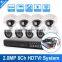 TVI Security Camera System 8 Channel 1080P 15fps Recording DVR With 8Pcs 2.0MP Outdoor IR Dome/Bullet TVI Camera System