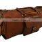 Waterproof light brown real leather sports duffel bags in wholesale