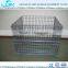 folding wire mesh roll cage container for warehouse storage