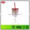 promotional 12oz bpa free plastic wine tumbler with lid and straw