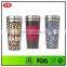 Eco-friendly 16 ounce insulated solid color travel mug with logo and lid