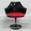 black swivel fiberglass tulip dining chair and table set for sale with cushion