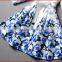 2015 European Design White&Blue Turn-Down Collar Ladies Overcoat Winter Dress