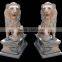Marble Standing Lion Statue For Garden / Outdoor Use