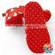 Plain Red Baby Shoes With Heart Soft Prewalker Shoes Fancy Baby Girls Shoes Wholesale