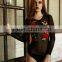 Long sleeve jumpsuit lingerie sexy tank top women tops crop top embroidery transparent t-shirt undershirts conjoined underwear