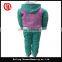 OEM garment Pu fleece hood apparel girls sets clothing