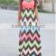 Top Selling High Quality Cheap Price Women Bohemia Maxi Dress Fashion Printed Long Dress Summer Zigzag Dress