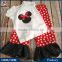 2PCS Minny Mouse lnspired Smocked Ruffle Pants Red Polka Dots Birthday Vacation Kids Girls Fall Boutique Outfits