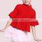 fashion design batwing sleeve hooded kids girls poncho sweater