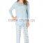 women blue printed cheap pajamas set