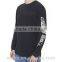 Front&Sleeve Print Long Sleeve Black Tee for Man