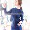 B22682A Korea style women sweater long sleeved knitted skirt suit