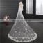 2017 Hot Sale Long Lace Wedding Dresses Bridal Veil long Tulle handmade beads emboied lace wedding veils