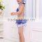 Purple Flowers-print Custom Toddler Bikini Little Girls Swimwear Models