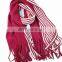 Stripe woolen shawl lovers tassel winter imitation cashmere knitted vertical thick scarves