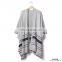 Fashion Lady mix-stripe oversized knit poncho