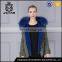 Korean style real raccoon fur collar coat for Mr and Mrs parkas