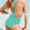 one piece pure color sexy bikini