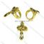 2017 gold plated stainless steel jesus cross religious ring jewelry