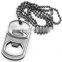 Hot Sell Stainless Steel dog tag bottle opener necklace