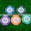 Chirstmas golf plastic poker chip ball markers / printing sticker on both side plastic ball marker