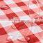 Red And White Water Repellent Checker Printed Table Cloth