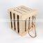 Custom logo and color solid wooden slatted crate with lid