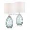 Nordic sky blue elegant modern custom restaurant hotel home decor cheap glass table lamps with logo
