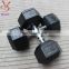 High quality and multi-purpose  rubber hex dumbbell