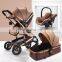 Aluminum Alloy Frame Cheap Baby Stroller 3In 1 Folding Luxurious High Landscape Stroller