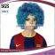 cheap blue afro curly synthetic football sports fans wigs
