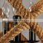 Vintage E14 Base Globe Shape Hemp Rope Pendant Light with Iron Chain