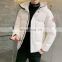 Wholesale custom men's jackets Pure color hooded zipper casual and comfortable loose Short down jacket Bread service