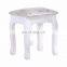 White Flora Dressing Table Stool Padded Cushion Vintage Piano Chair Padded Makeup Seat
