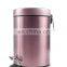 Colorful thin lid stainless steel pedal bin 5L kitchen pedal bin with soft close