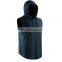 Men's Sleeveless Hoodies Custom Cotton Drawstring Blue Tie Dye Sleeveless Pullover Hoody