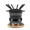 Modern Design Cast Iron Enamel Coating Cheese Fondue Sets