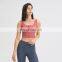 Low MOQ Requirement Sexy Front Zipper U Back Gym wear workout Fitness Sports Women Yoga Bra Top Inset Bra