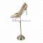 antique brass shoe display, metal shoe display stands