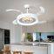 42′′ Chandelier Modern Pendant Lights Golden Silver Retractable Invisible LED Ceiling Fan Light with LED Light and Remote Control