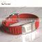 2015 popular stainless steel germanium titanium negative ion silicone bracelet