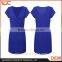 China design north Ameirical summer noble simple V-neck sexy blue color short Sleeve National long lady party dress