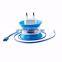 new products blue color disc usb travel charger with micro usb cable EU PLUG