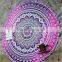 High quality Turkish design printed ocean round beach towel shawl with tassels for girls