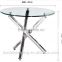 hot wholesale round glass dinner table with metal