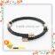 China supplier european style womens and mens adjustable black gold twisted cable wire steel bracelet bangle