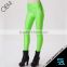 Fashion Candy Color High Waisted Skinny Stretchy Women Leggings with Zipper